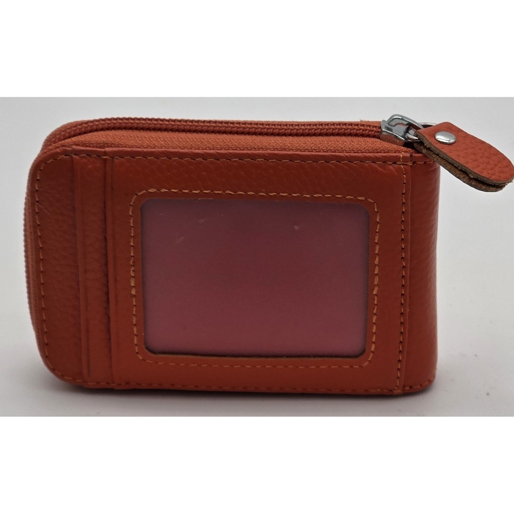 Womans Zippered Credit Card Wallet Orange Item 0127 - Picture 1 of 7